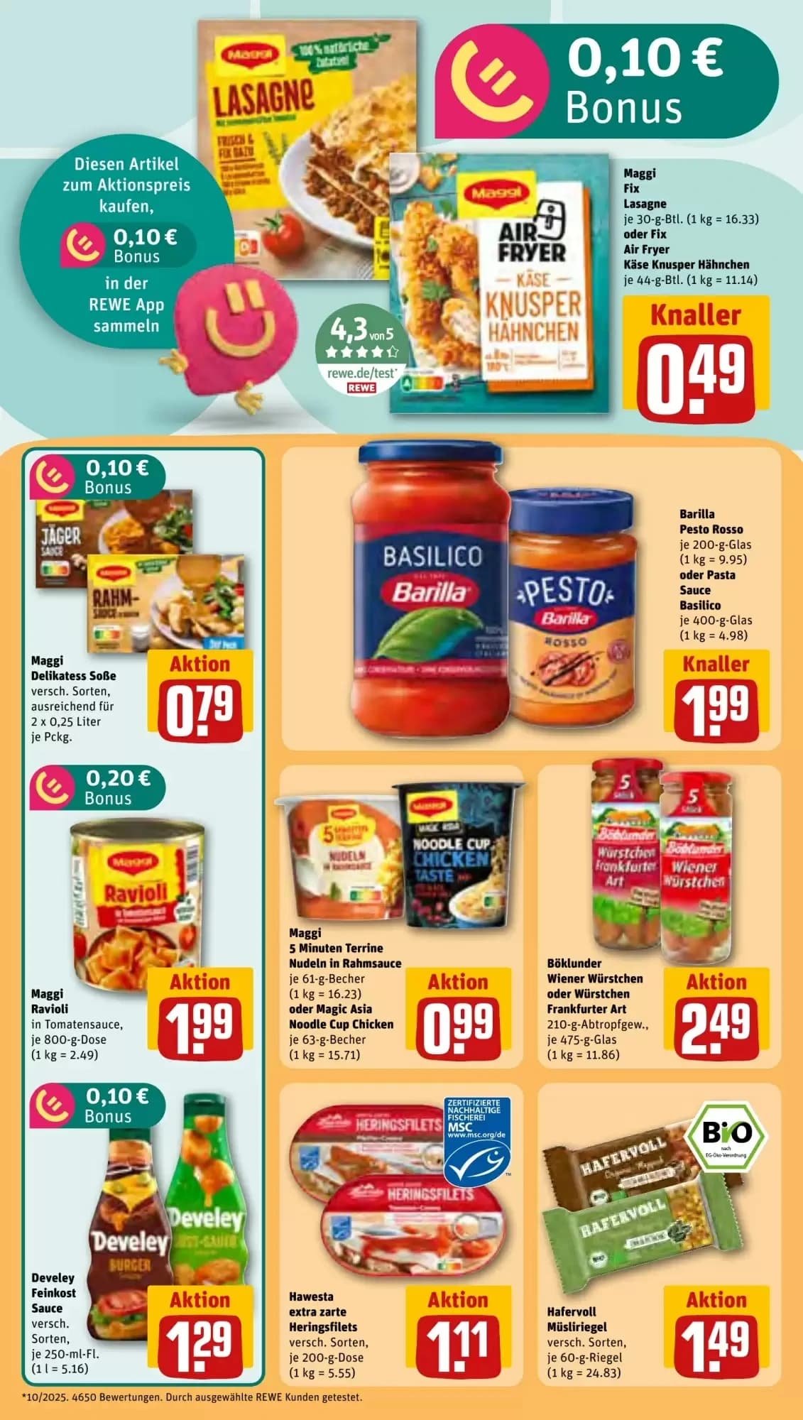 Maggi Fix Lasagne je 30-g-Btl. (1 kg = 16.33) oder Fix Air Fryer Käse Knusper Hähnchen je 44-g-Btl. (1 kg = 11.14)