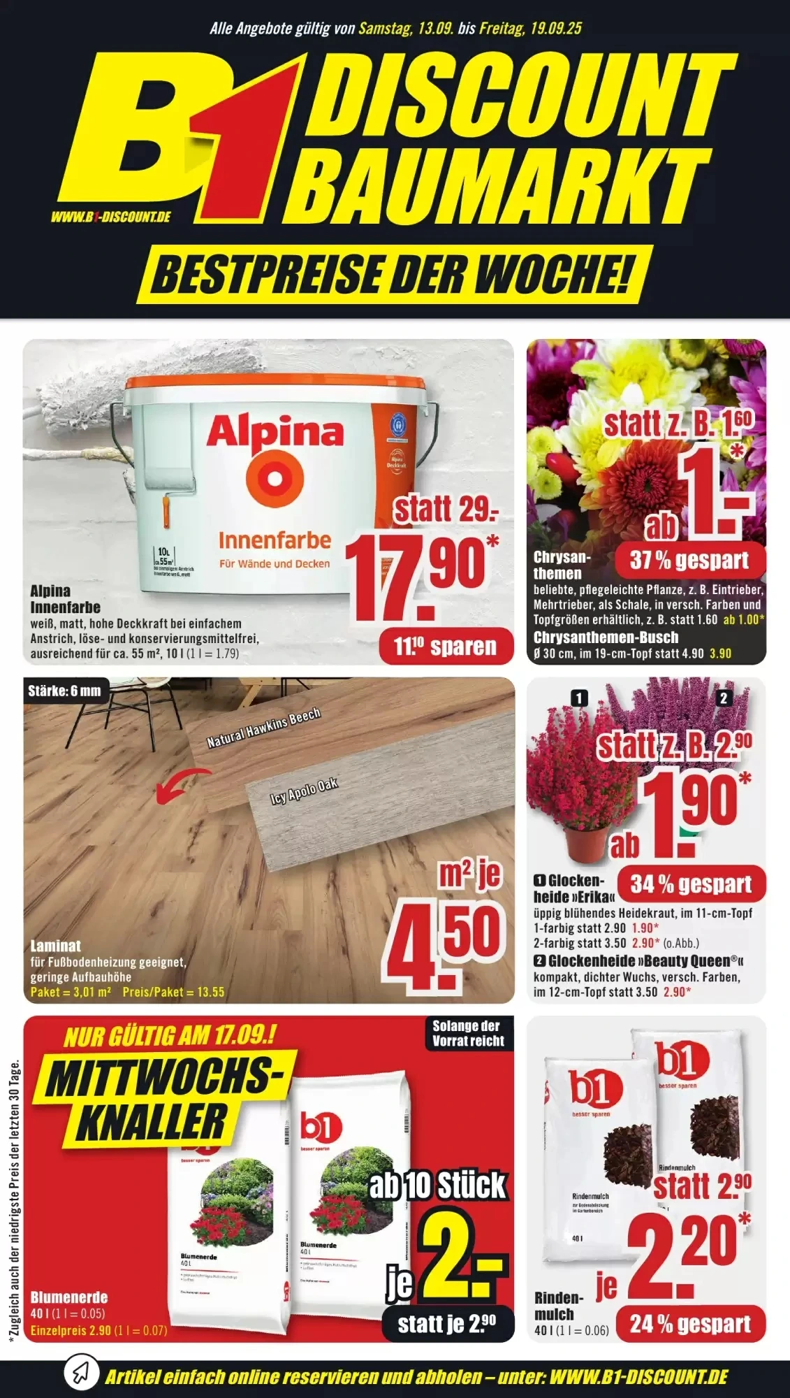 Titelseite B1 Discount Baumarkt