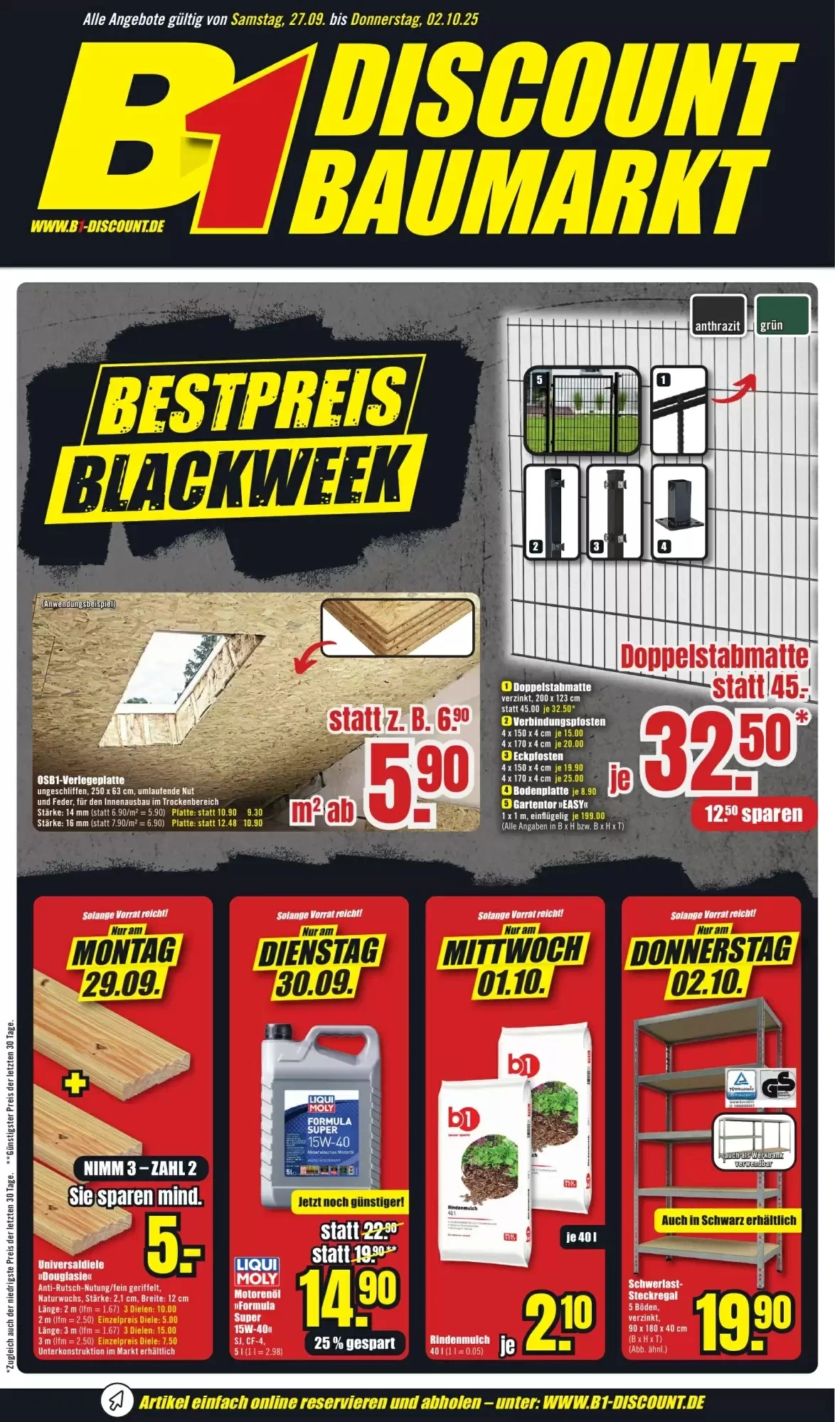 Titelseite B1 Discount Baumarkt