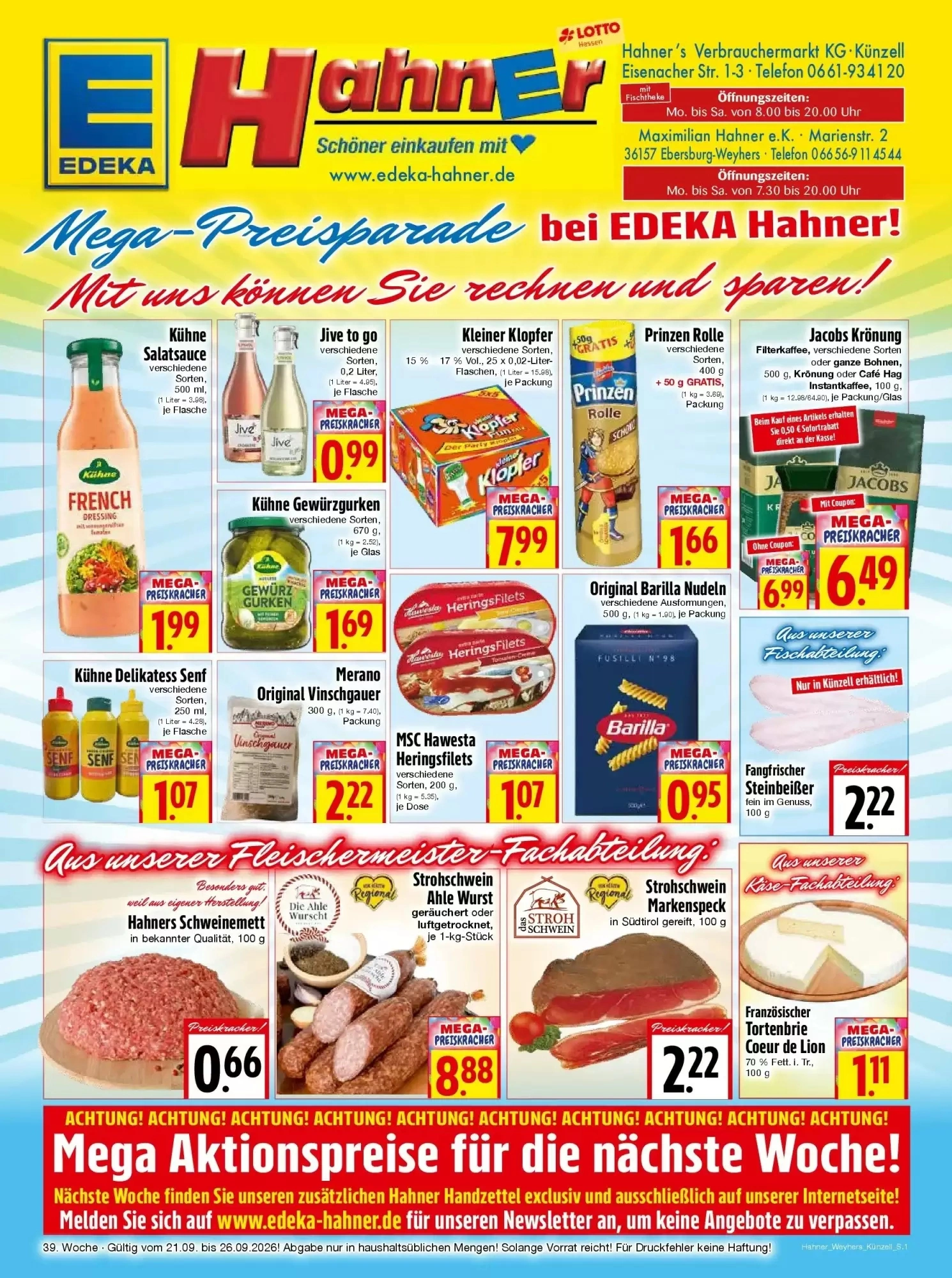 Titelseite EDEKA Hahner